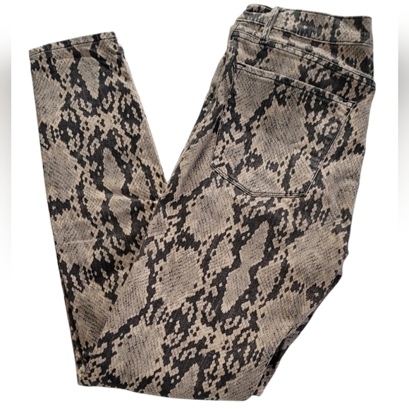 Black Orchid Snakeskin Print Jeans Christie Super High Rise - Picture 1 of 10
